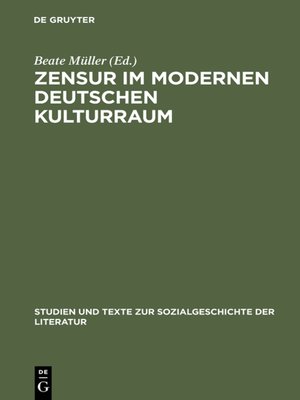 cover image of Zensur im modernen deutschen Kulturraum